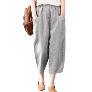 Harem Pants Solid Color Loose Cotton Casual