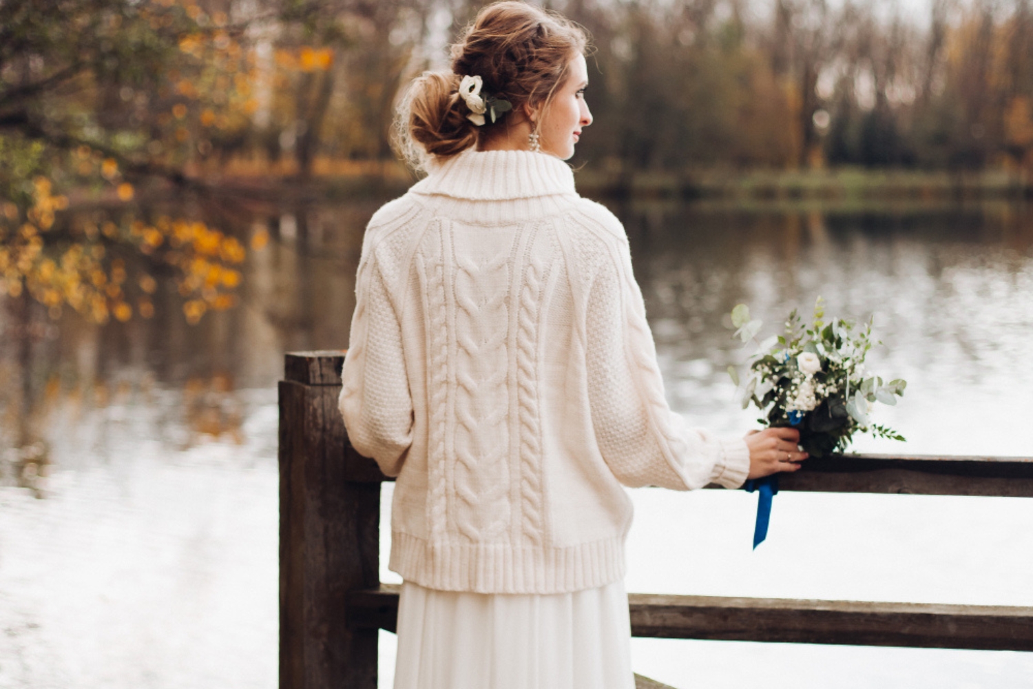 wedding dress with cardigan