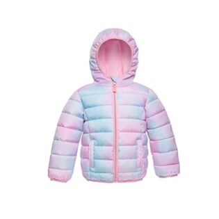 Girls and Toddlers' Lightweight Water-Resistant Packable Hooded Puffer Jacket