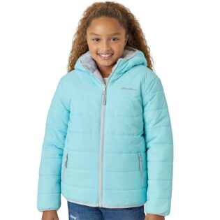 Waterproof Lightweight Puffer Coat with Faux Shearling Lining