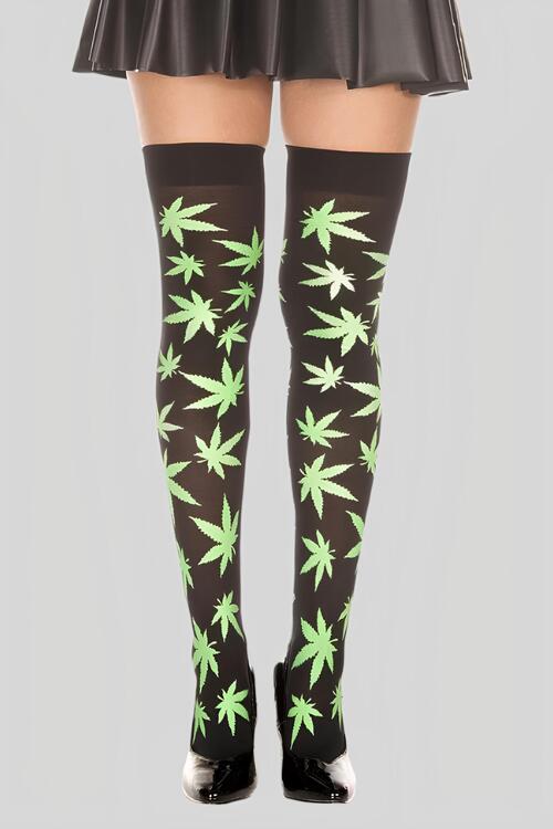 print thigh highs