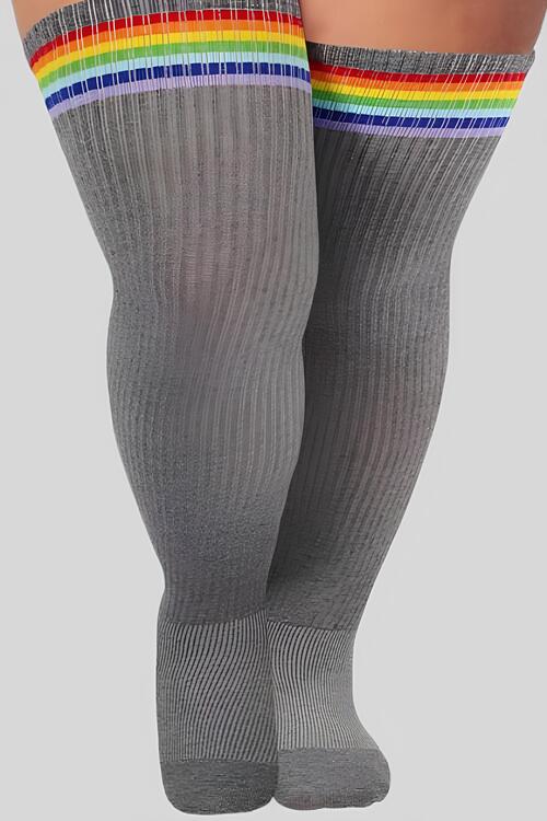 plus size thigh high socks