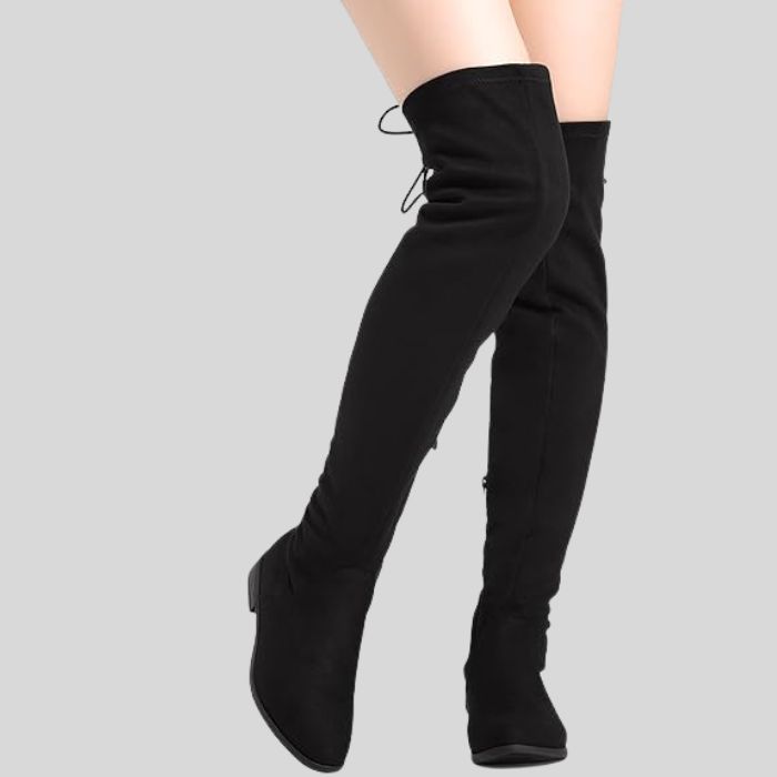 thigh high black boots