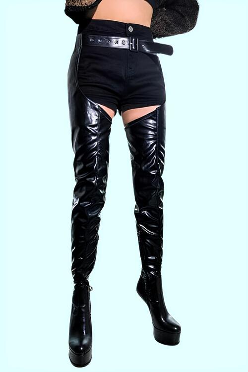 thigh high boots with belt