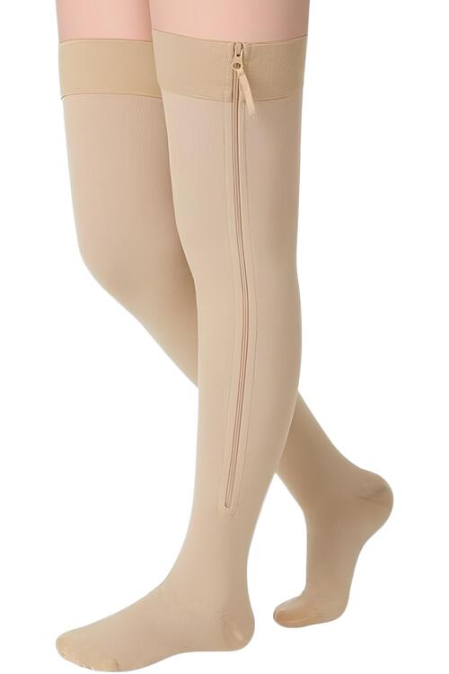 compression stockings with zippers thigh high