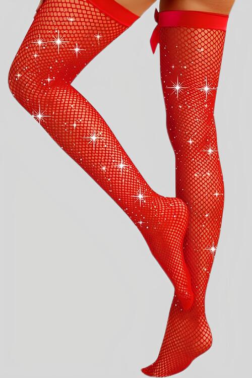 rhinestone thigh highs