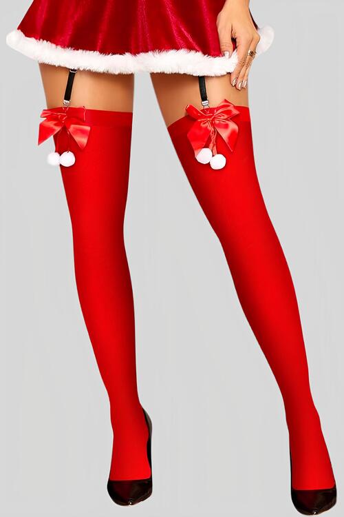 thigh highs with bow